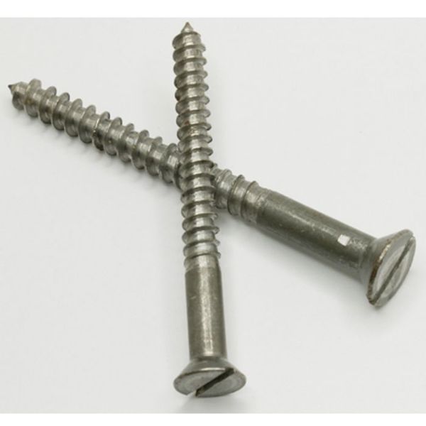 Picture of Screw, Wood, Slotted, Flat Head, Steel 1-1/4"Lx10D
