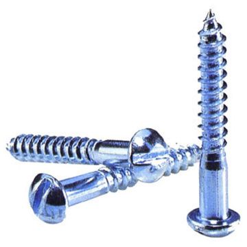 Picture of Screw, Wood, Slotted, Round Head, Steel 1"Lx10D