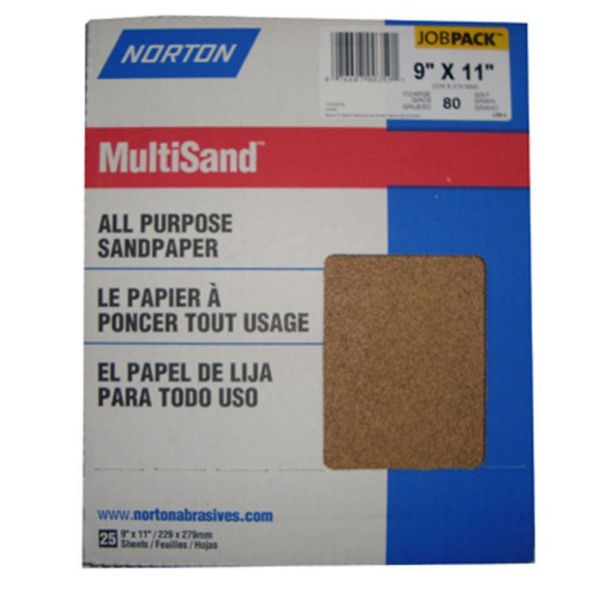 Picture of Paper, Abrasive, Adalox, Alum Oxide, All Purpose 80D Grit, 9"x11", Open Coat