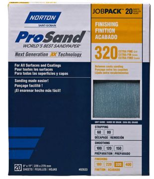 Picture of Paper, Abrasive, High Performance, Alum Oxide 320 Grit, 9"x11", Open Coat