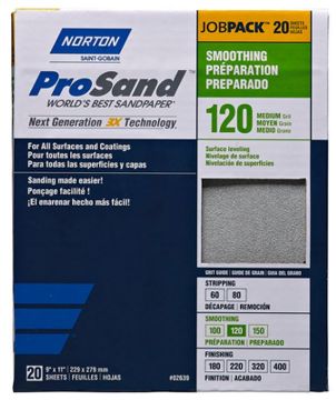 Picture of Paper, Abrasive, High Performance, Alum Oxide 120 Grit, 9"x11", Open Coat