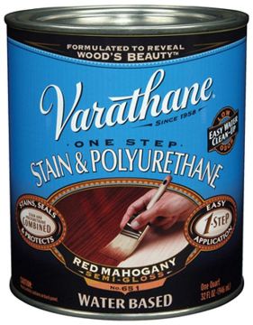 Picture of Stain & Finish, One-Step, Water Base, Gloss, Red Maghogany Quart