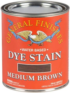 Picture of Stain, Wood Dye, Water Base, Medium Brown Quart