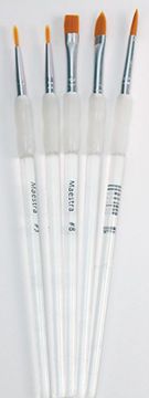 Picture of Brush, Artist, Taklon, 5pc Round 1,3,5,Shader 8,Filbert 6