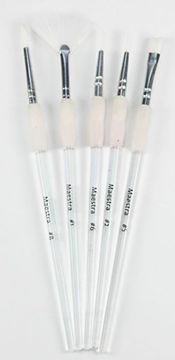 Picture of Brush, Artist, Taklon, 5pc Round 2, 6, 8, Shader 5, Fan 1