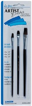 Picture of Brush, Artist, Ox Hair, 3pc Flat 1/4", 3/8”, 1/2"