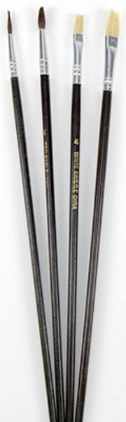 Picture of Brush, Artist, Asst, Red Sable/White Bristle, 4pc Round 1, 4 and Flat White 4, 8