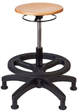 Picture of Stool, Wood, Adjustable Height 20"-28"H