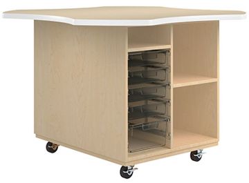 Picture of Bench, Intermix Mobile, Open Tote 36" Almond