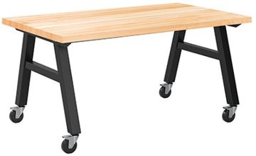 Picture of Table, A-Frame, Black Frame, Natural Top 72"Wx36"D