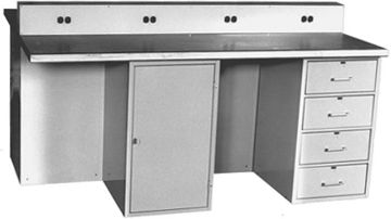 Picture of Bench, Electrical, 4-Station, Gray 4 Cabinet, 72"Wx48"D