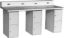 Picture of Bench, Electrical, 2-Station, Gray 6 Locker, 72"Wx30"D