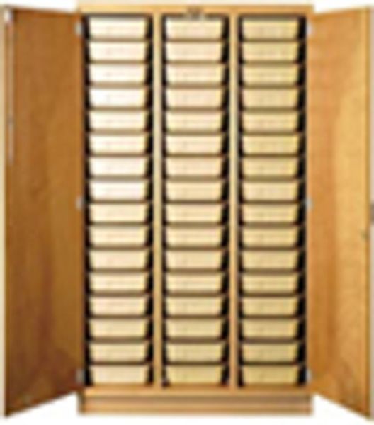 Picture of Cabinet, Tote Tray 48 Tote Trays, Tan, Set Up