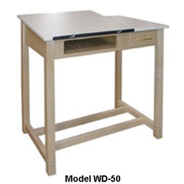 Picture of Table, Drafting, 2 pc Fixed Top, w/Board Storage 36"Wx24"Dx37-1/2"H