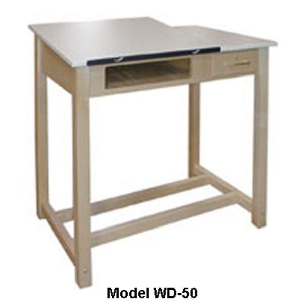 Picture of Table, Drafting, 2 pc Fixed Top, w/Board Storage 36"Wx24"Dx37-1/2"H