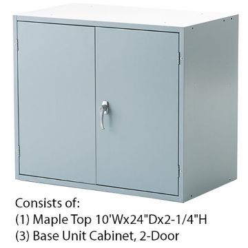 Picture of Bench, Wall Style, Maple Top Double Door Base, 2-1/4"H Top