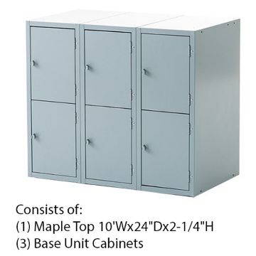 Picture of Bench, Wall Style, Maple Top Locker Base, 2-/14"H Top