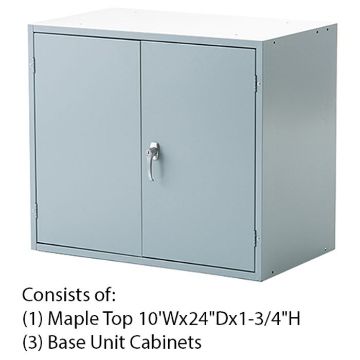 Picture of Bench, Wall Style, Maple Top Double Door Base, 1-3/4"H Top