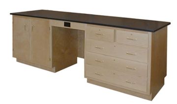Picture of Table, Instructor's Demonstration 5 Drawers & 1 Cabinet, w/Locks