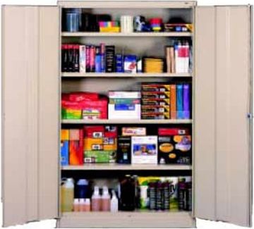 Picture of Cabinet, Storage, Jumbo 48"W x 18"D x 78"H, Med Gray