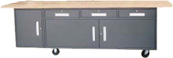 Picture of Bench, Mobile, Maple Top, Charcoal Gray w/dust coll,72"x34"x1-3/4" Top