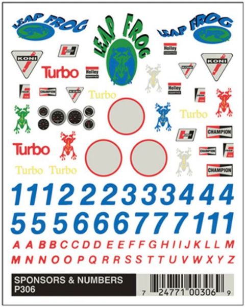 Picture of Decal, Dry Transfer, Dragster Sponsors & Numbers