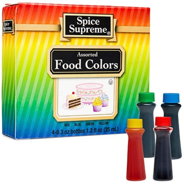 Picture of Food Coloring Red, Blue, Green, Yellow