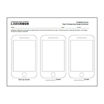 Picture of Worksheet Paper Prototype App Design