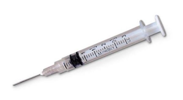 Picture of Syringe, Disposable w/Needle 3cc