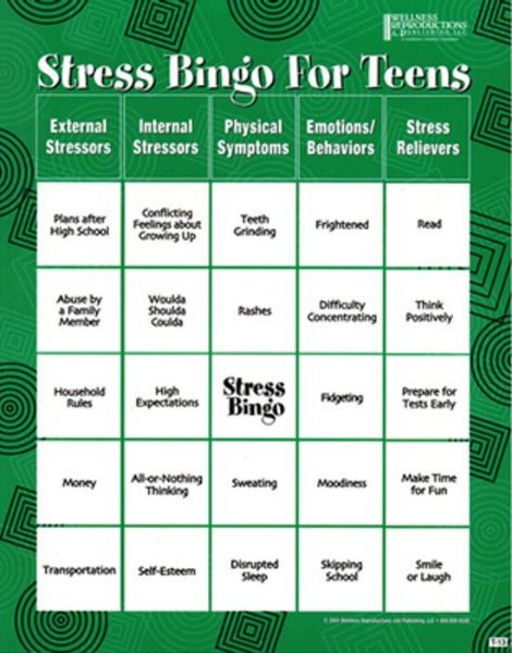 Picture of Game, Stress Bingo for Teens 
